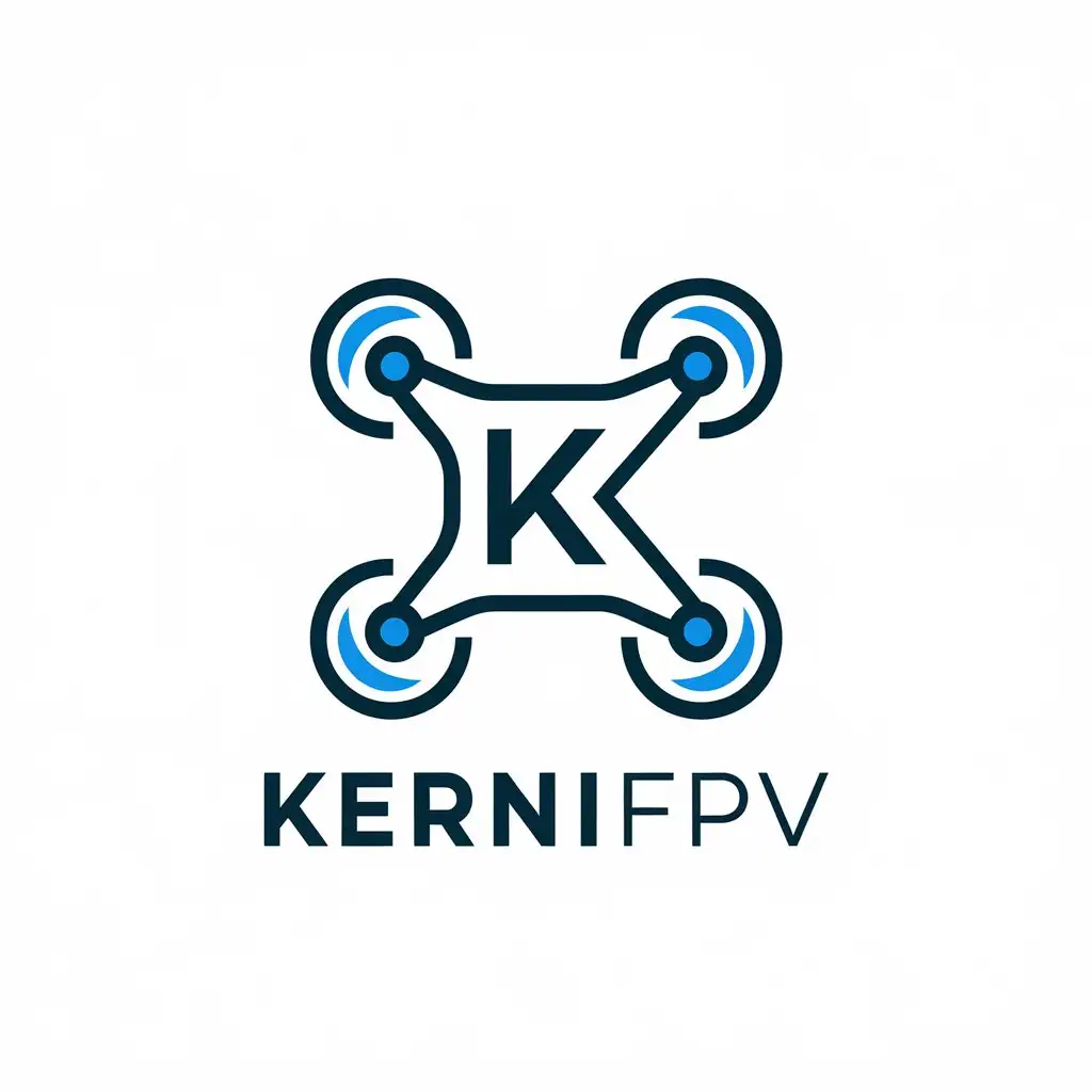 LOGO Design for Kernifpv Minimalistic Drone Frame with Blue Color Space Theme