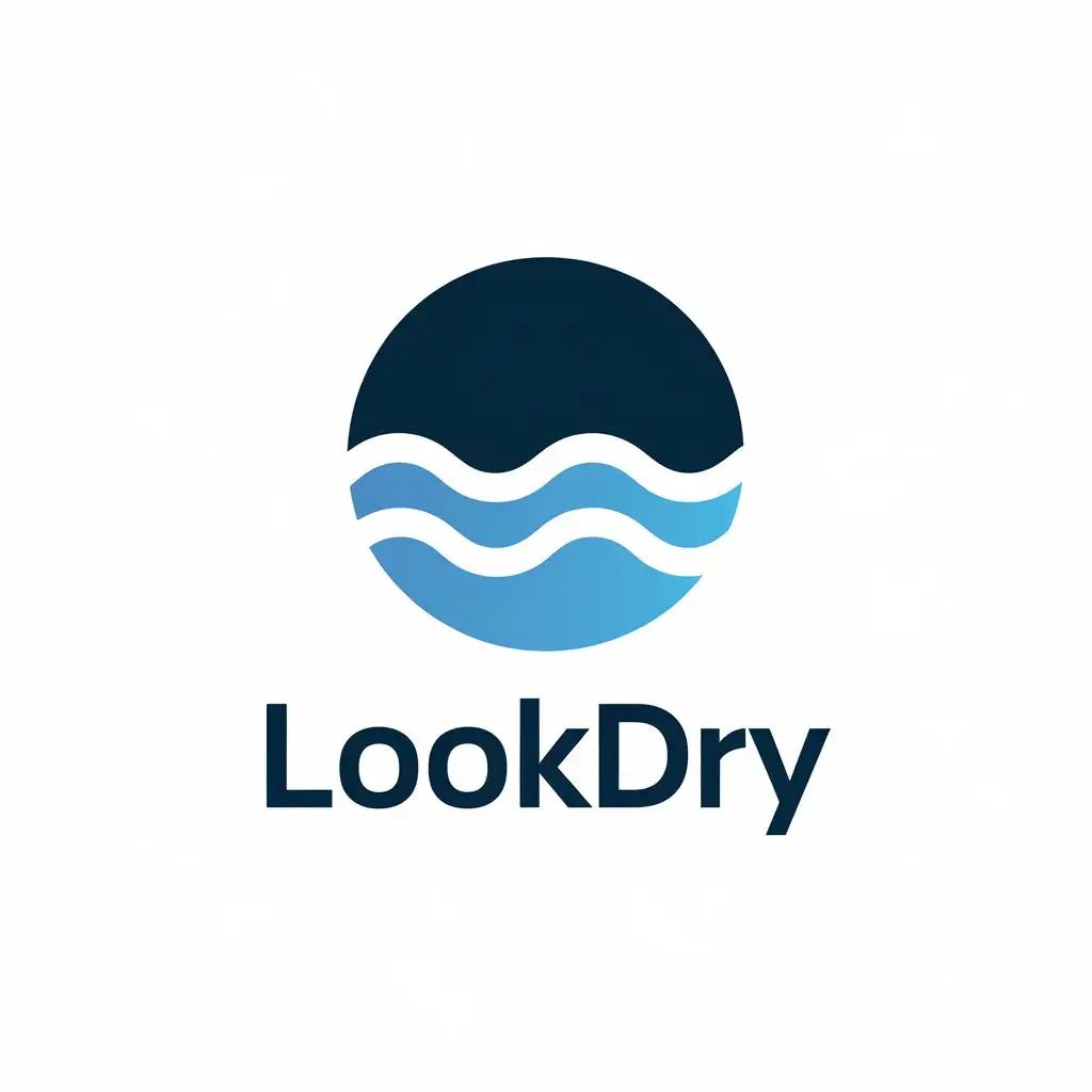 a vector logo design,with the text "lookdry", main symbol:air,Moderate,be used in home appliances industry,clear background