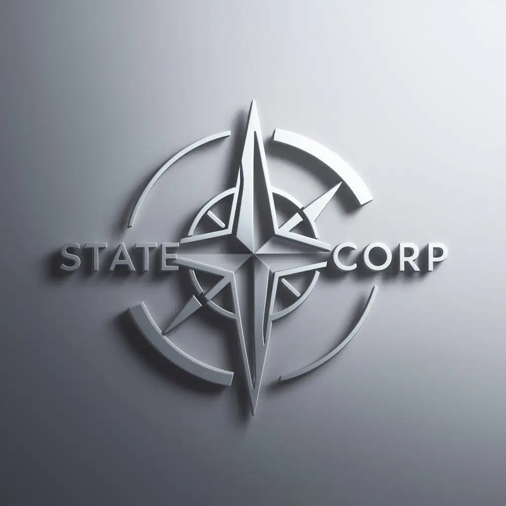 a logo design,with the text "State Corp", main symbol:compass rose,complex,clear background