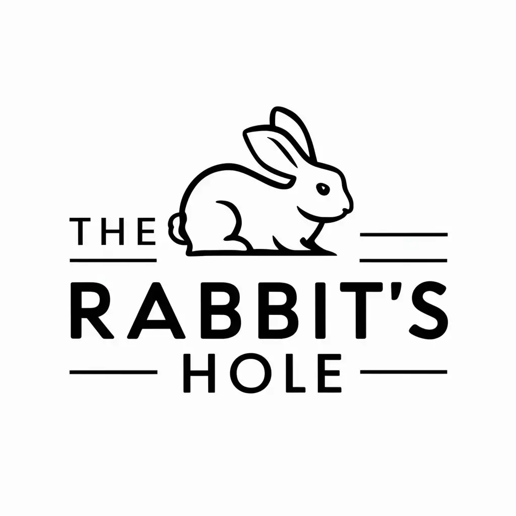 a vector logo design,with the text "The Rabbit's Hole", main symbol:White bunny,Moderate,be used in Others industry,clear background