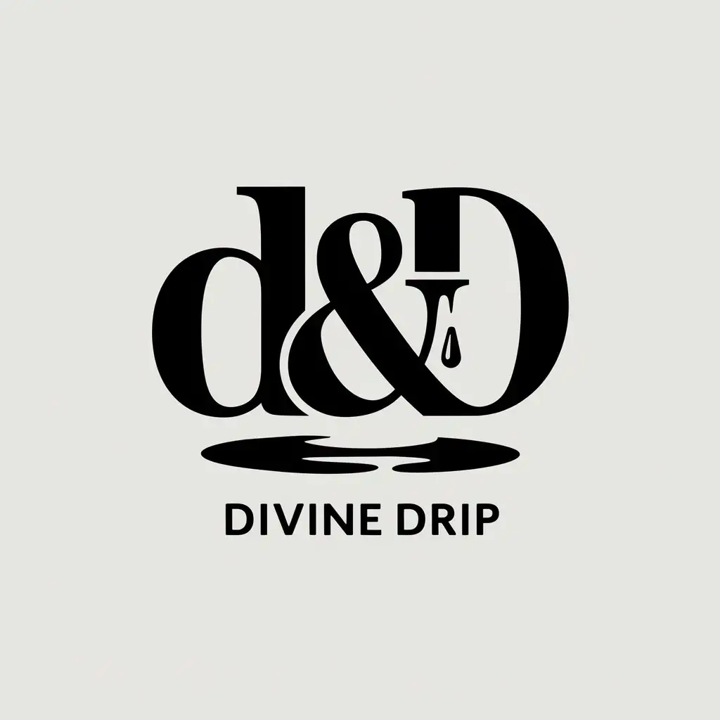 LOGO Design for Divine Drip Sleek Black DD Font with White Background