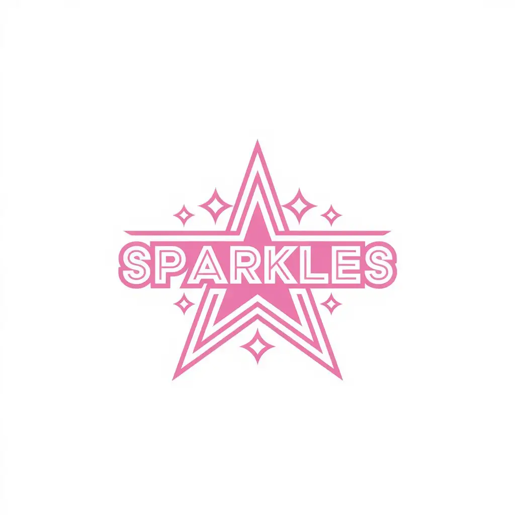 a vector logo design,with the text "sparkles", main symbol:Pink background,Moderate,be used in Dance industry,clear background