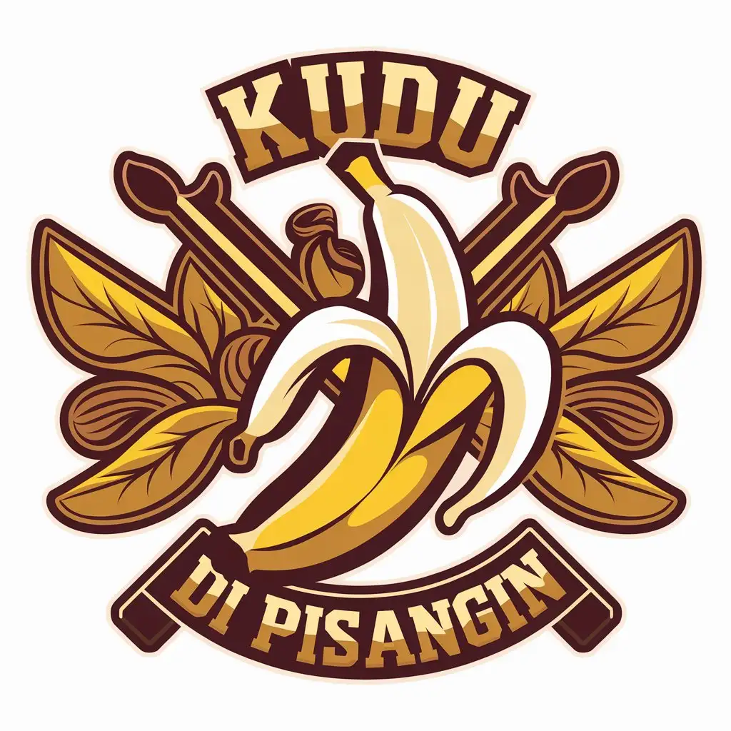 LOGO Design for Kudu di Pisangin Vector Style with Banana Symbol and Clear Background