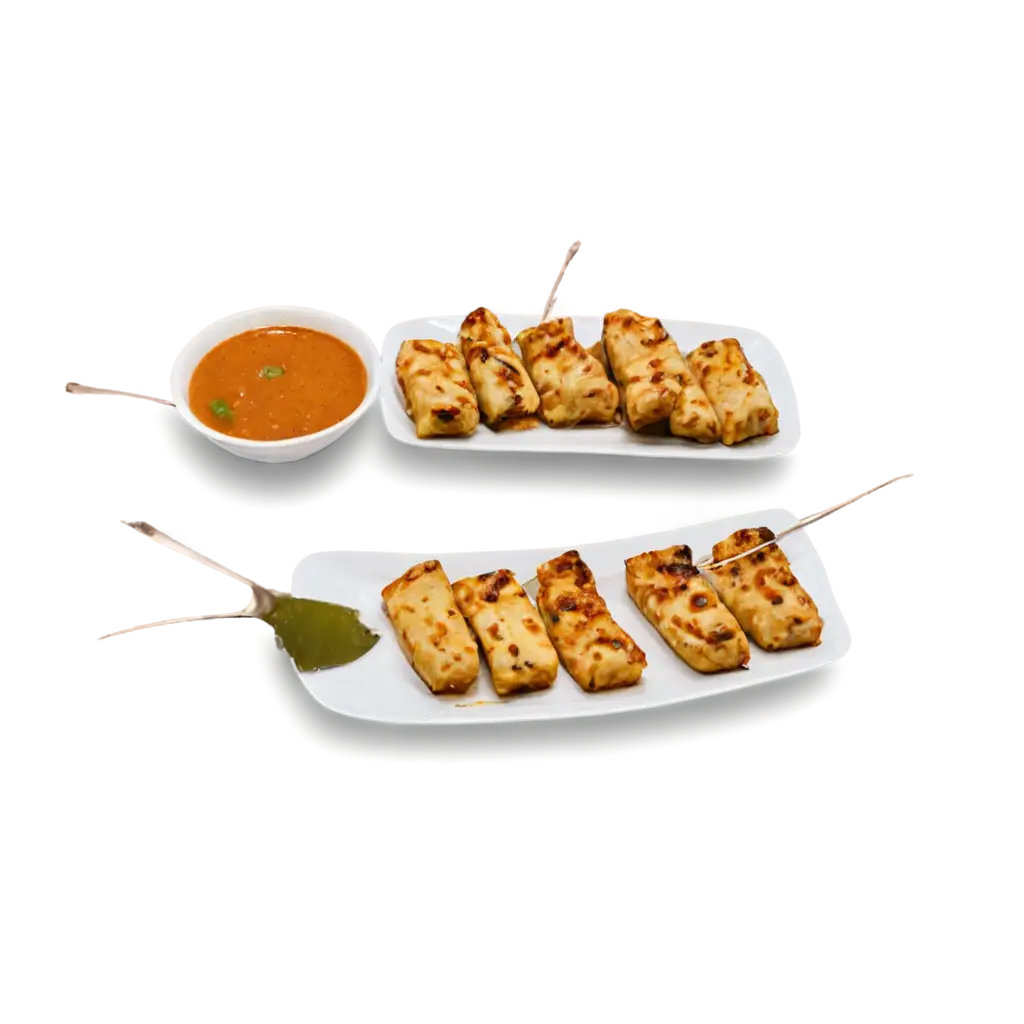 Paneer-Malai-Tikka-on-White-Plate-PNG-Image-for-Restaurant-Menu-and-Food-Photography