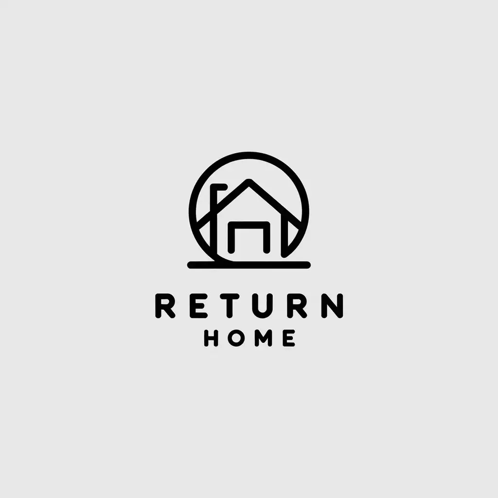 LOGO Design for Return Home Minimalistic Vector Logo for Home Family Industry with Clear Background