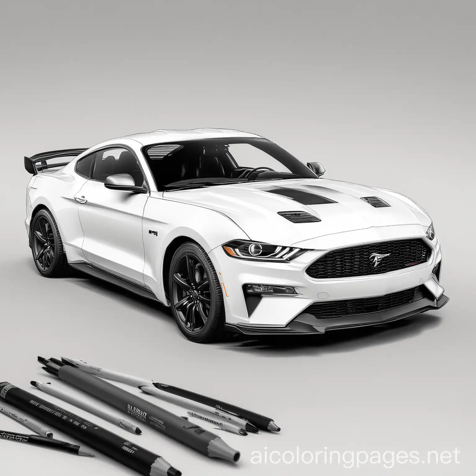 2024-Ford-Mustang-MachE-Coloring-Page-Black-and-White-Line-Art