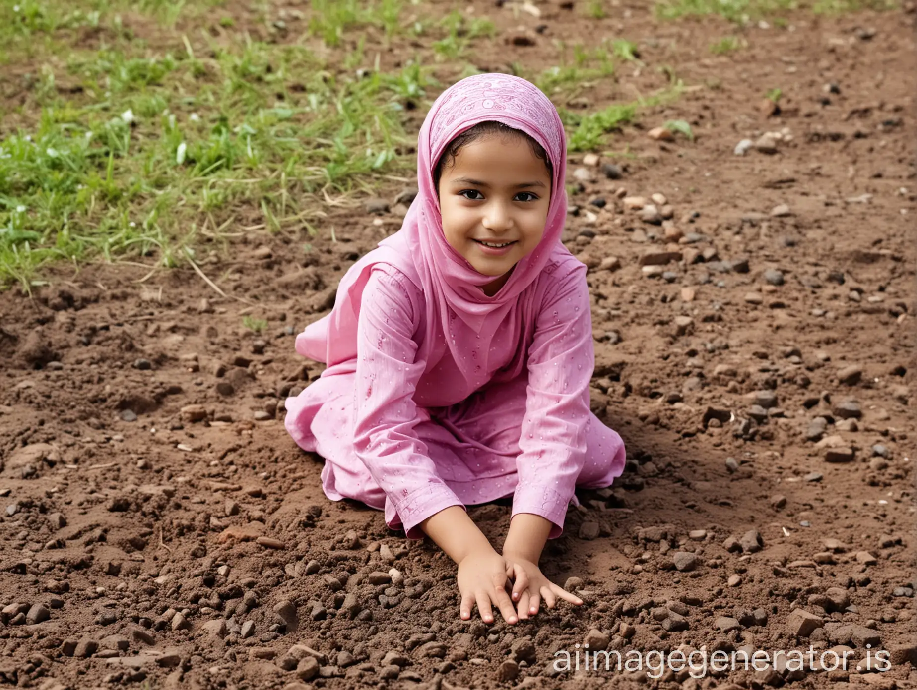 Muslim-Kid-Girl-Playing-in-Ground