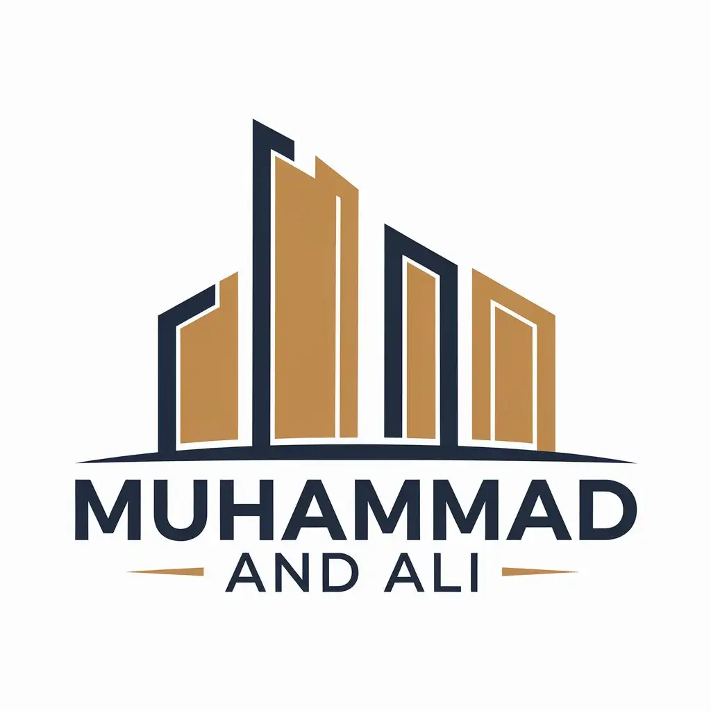 a vector logo design,with the text "Muhammad and Ali", main symbol:buildings,Moderate,clear background