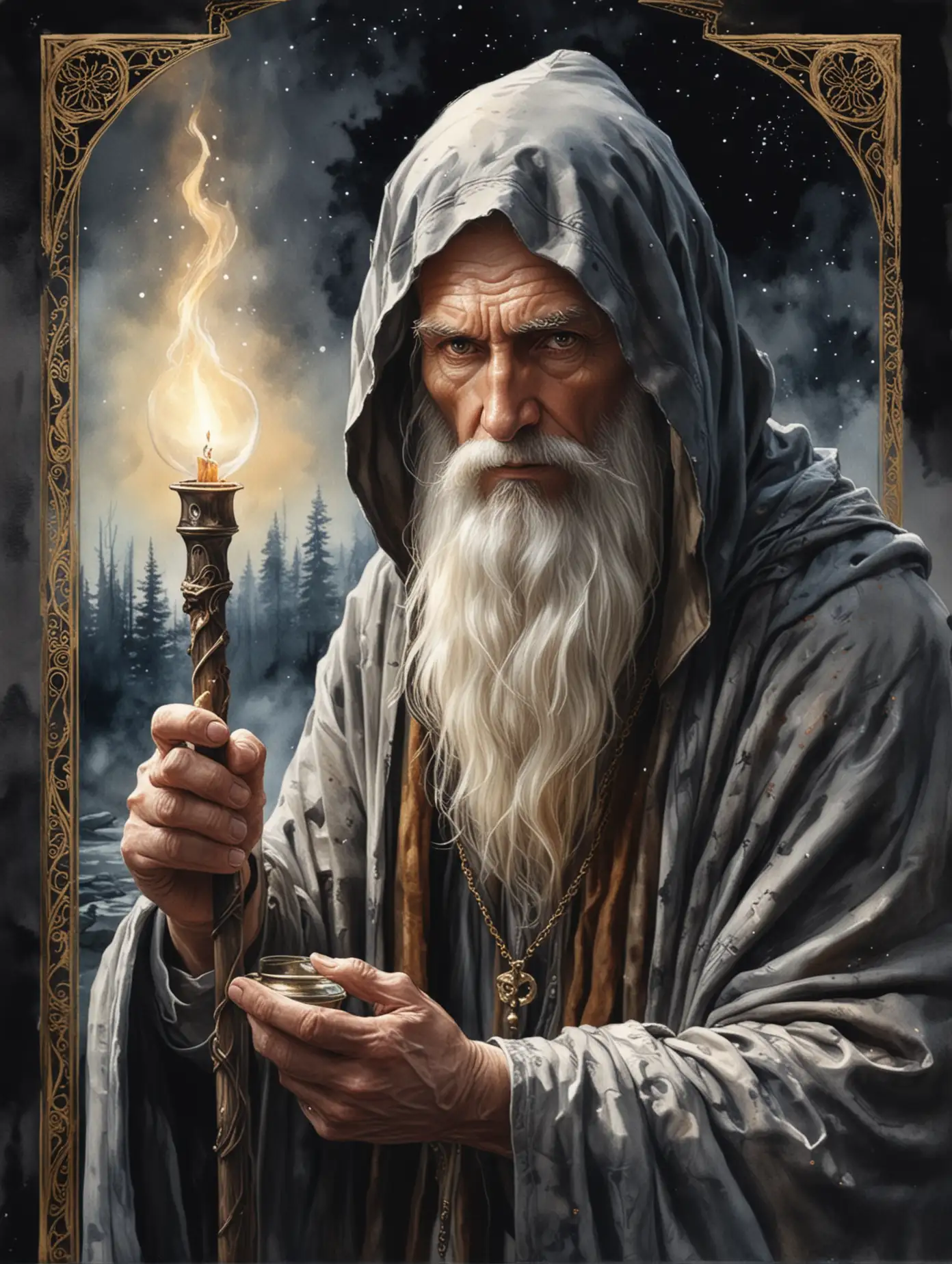 The-Hermit-Tarot-Card-A-45YearOld-Russian-Man-in-a-Snowy-Forest-with-a-Magical-Staff