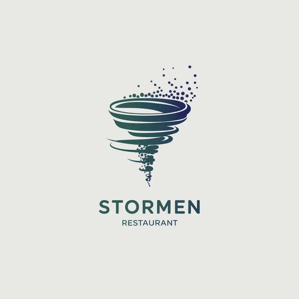 LOGO Design for Stormen Modern Tornado Shaped Symbol with Deep Green and Cobalt Blue Color Scheme