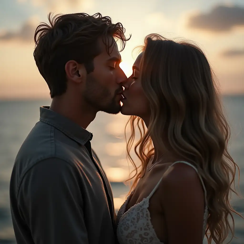 Couple-Sharing-a-Romantic-Kiss-in-a-Beautiful-Setting