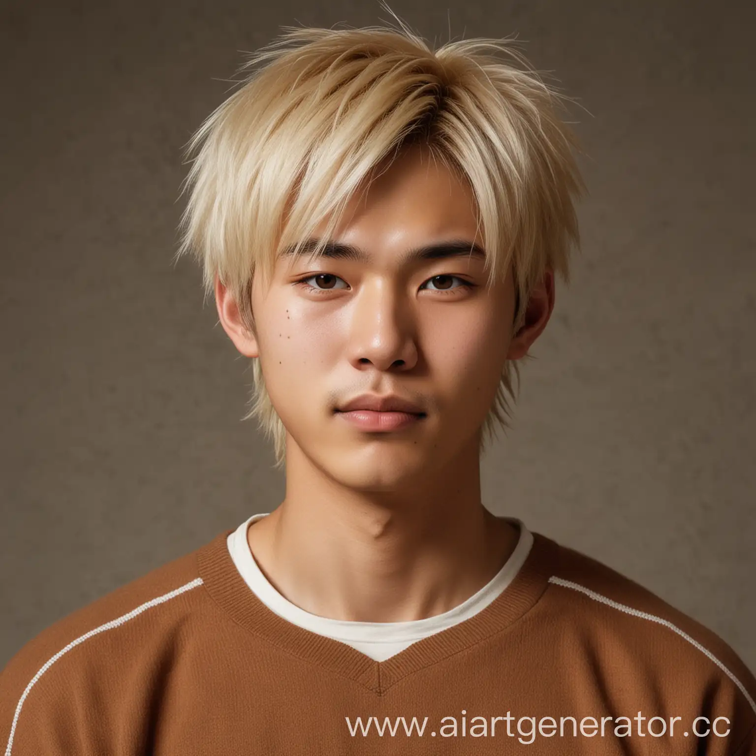 Realistic-Portrait-of-Atsumu-Miya-Asian-Volleyball-Player-with-Bleached-Blonde-Highlights