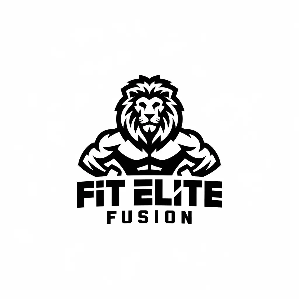 LOGO Design for FIT ELITE FUSION Bodybuilder with Lion Face for Sports Fitness Industry