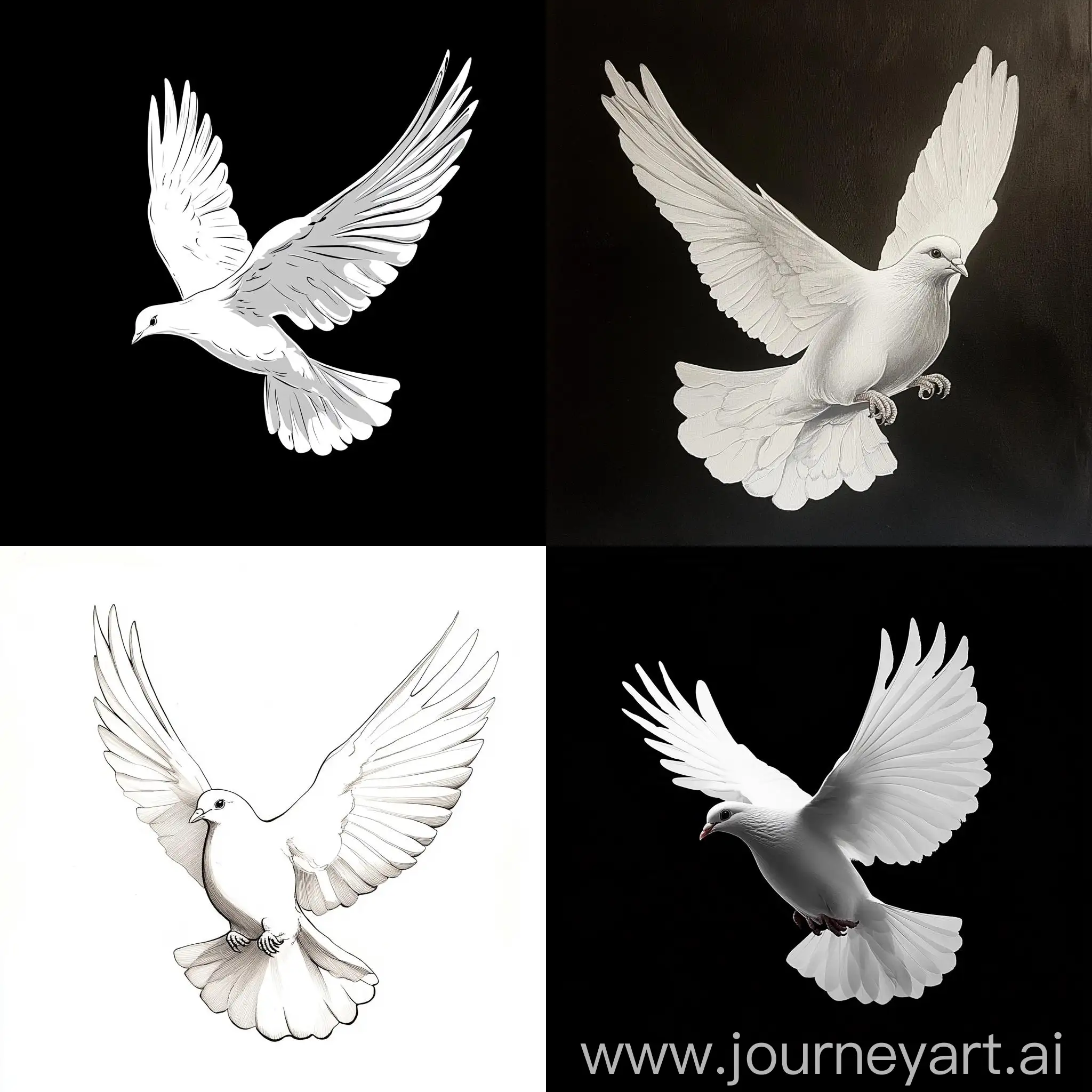 Graceful-White-Dove-in-Minimalist-Style