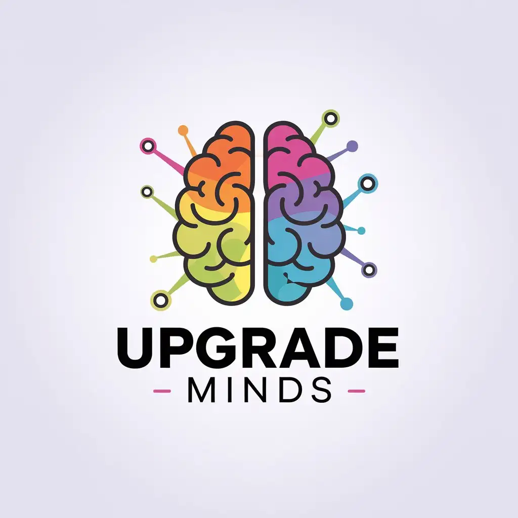 LOGO Design for Upgrade Minds Colorful Brain Symbol with Innovative Elements for Education