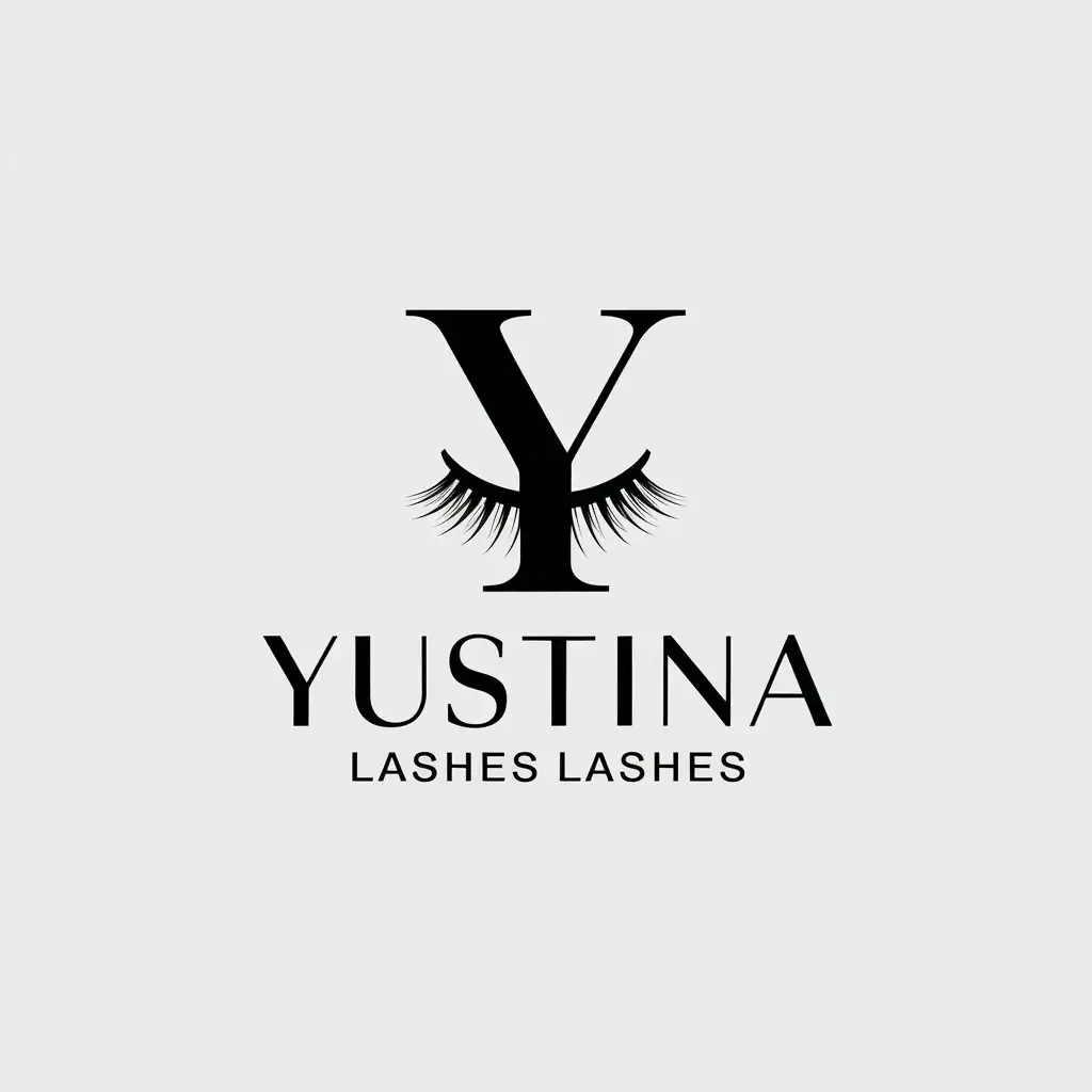 LOGO-Design-for-YUSTINA-Lashes-Elegant-Vector-Design-with-Y-Symbol-for-Beauty-Spa-Industry