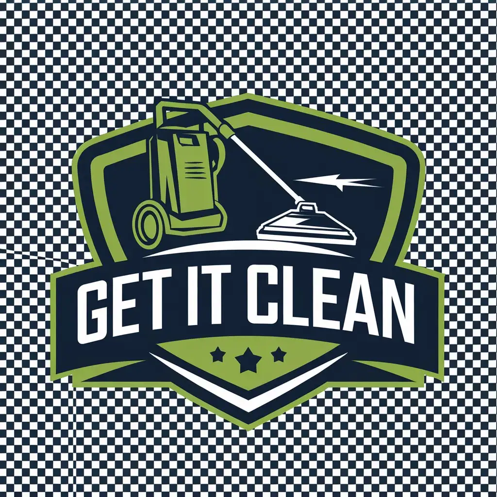 LOGO Design For Get It Clean Green Navy Blue with Pressure Washer and Surface Cleaner Theme