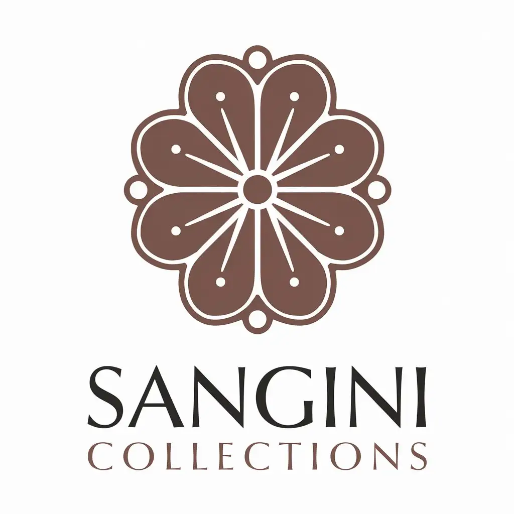 LOGO Design for Sangini Collections Elegant Flower Symbol in Retail Industry