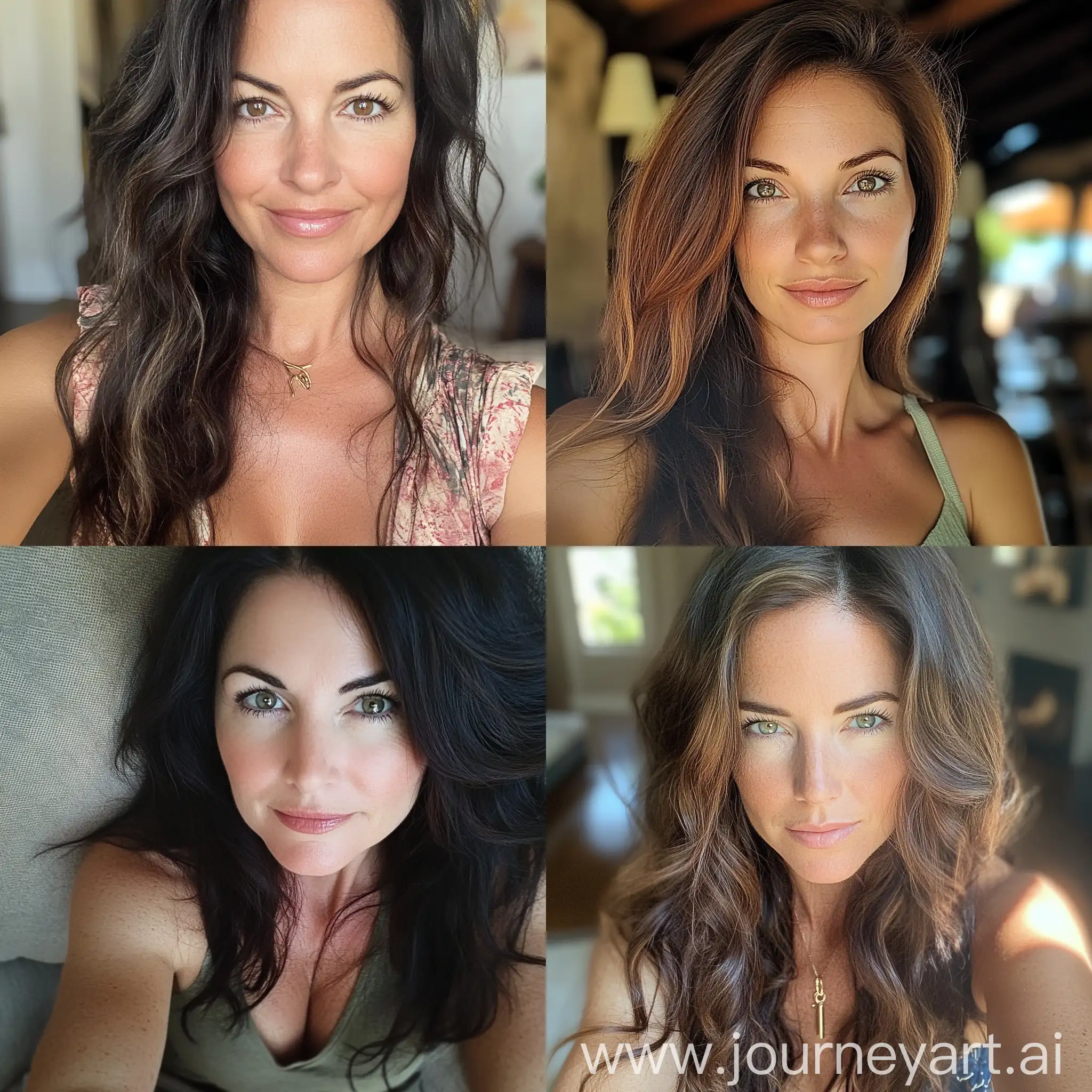 Portrait-of-a-Beautiful-40YearOld-Woman-Taking-a-Selfie