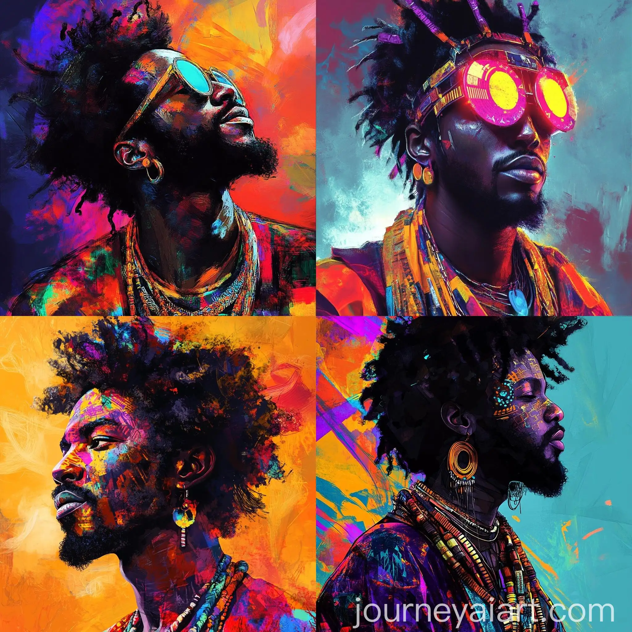 Futuristic-African-Man-in-Rembrandt-Style-with-Vibrant-AfroPunk-Clothing