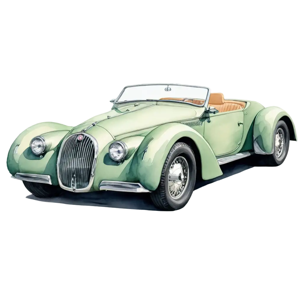 Vintage-BugPNG-Art-Prompt-SEOatti-Convertible-Car-PNG-HandPainted-Watercolor-Design-in-Mint-Green
