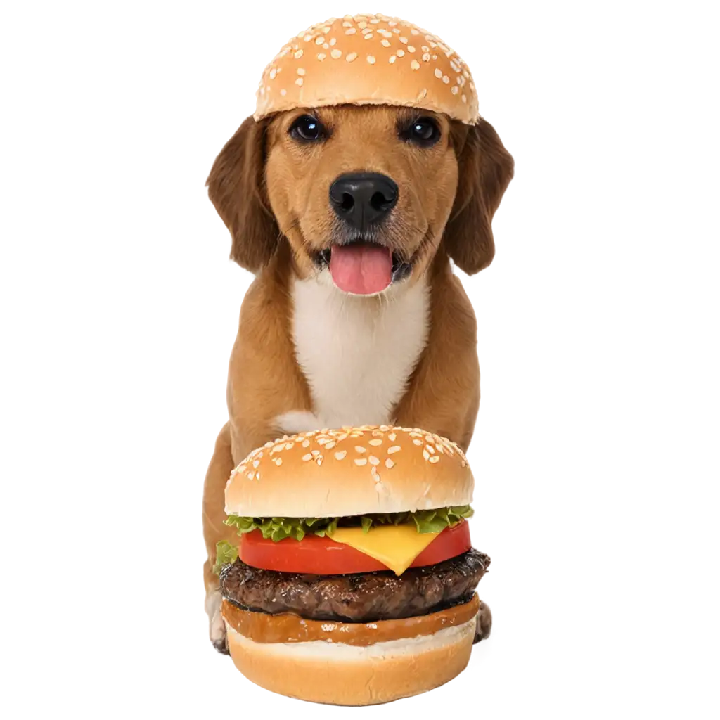 Adorable-Dog-Eating-a-Hamburger-PNG-Cute-Canine-Enjoying-a-Tasty-Treat