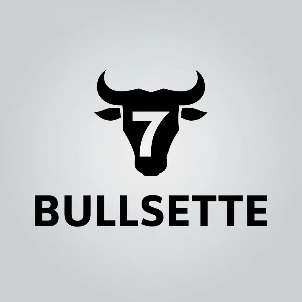 LOGO-Design-for-Bullsette-Minimalistic-Bull-and-7-Symbol-for-Sports-Fitness-Industry