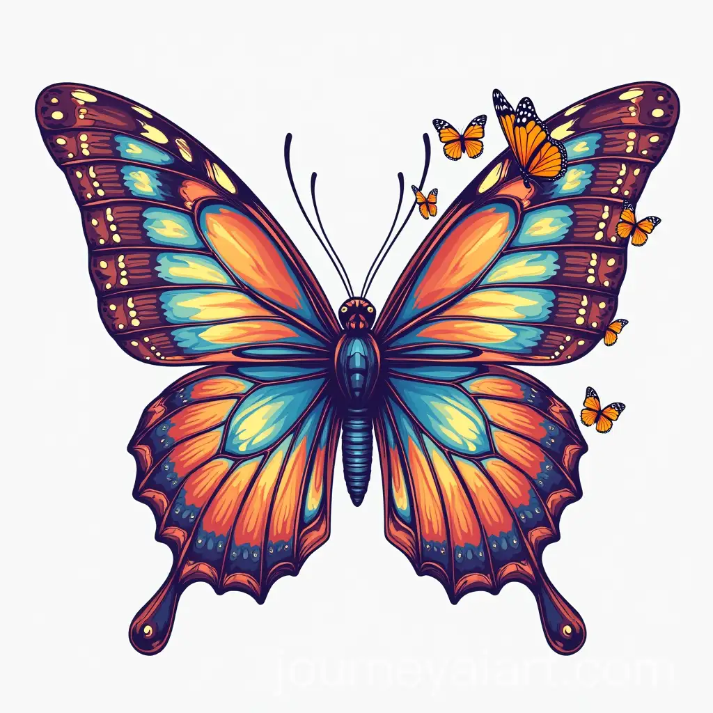 Butterfly-Design-with-Multiple-Small-Butterflies-TShirt-Pattern