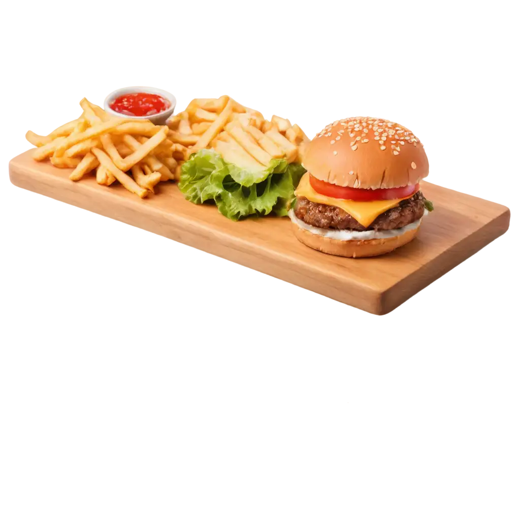 Juicy-Burger-and-Crispy-Fries-PNG-Image-with-Warm-Rustic-Setting-HighQuality-Food-Photography-for-Digital-Projects