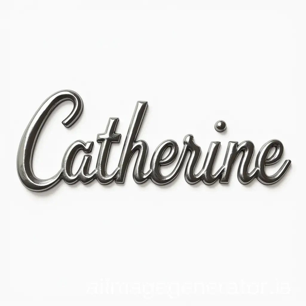 Elegant-SilverWhite-Catherine-Name-in-Curved-Bubble-Font