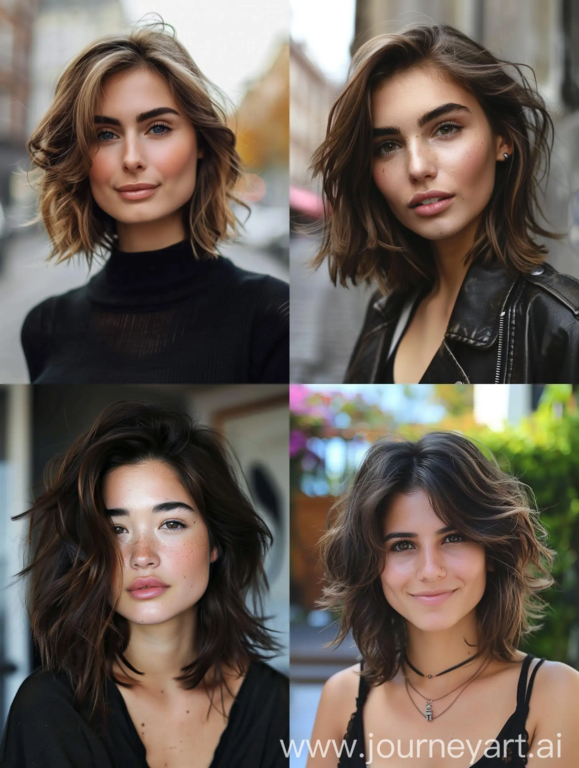 Stunning-Woman-with-Medium-Hairstyles-for-Round-Faces-in-Street-Style