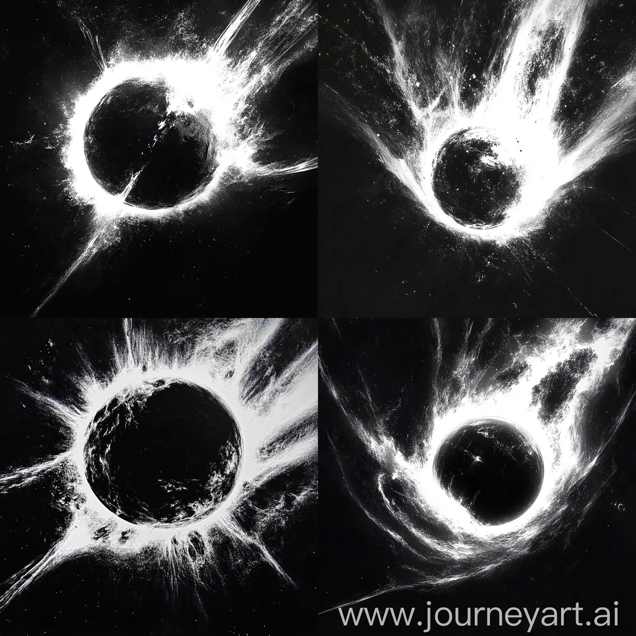 Stunning-Black-and-White-Cosmic-Explosion-of-a-Planet