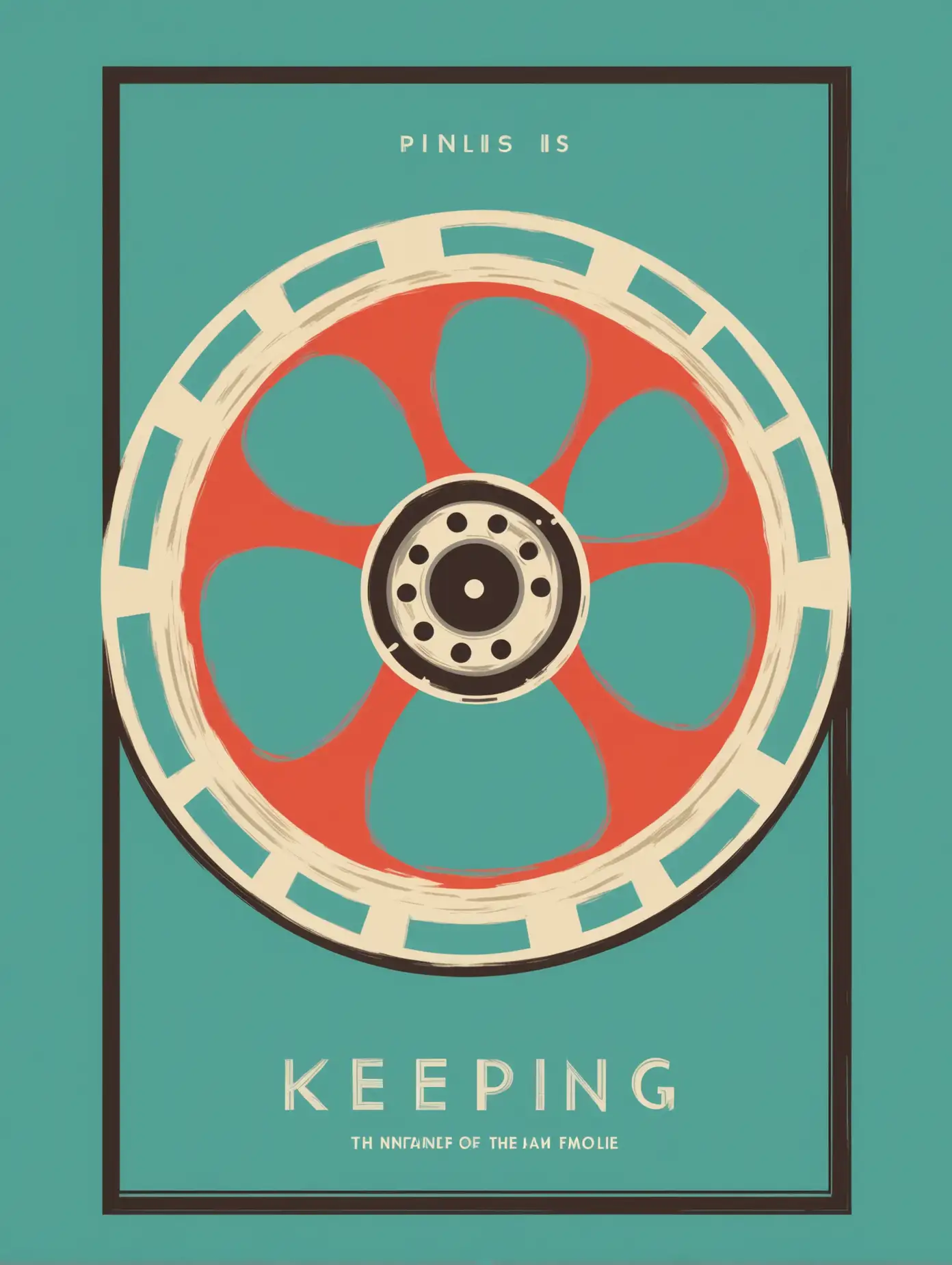 Minimalist-Abstract-Film-Reel-Poster-Design-in-Teal-with-Yellow-and-Coral-Accents