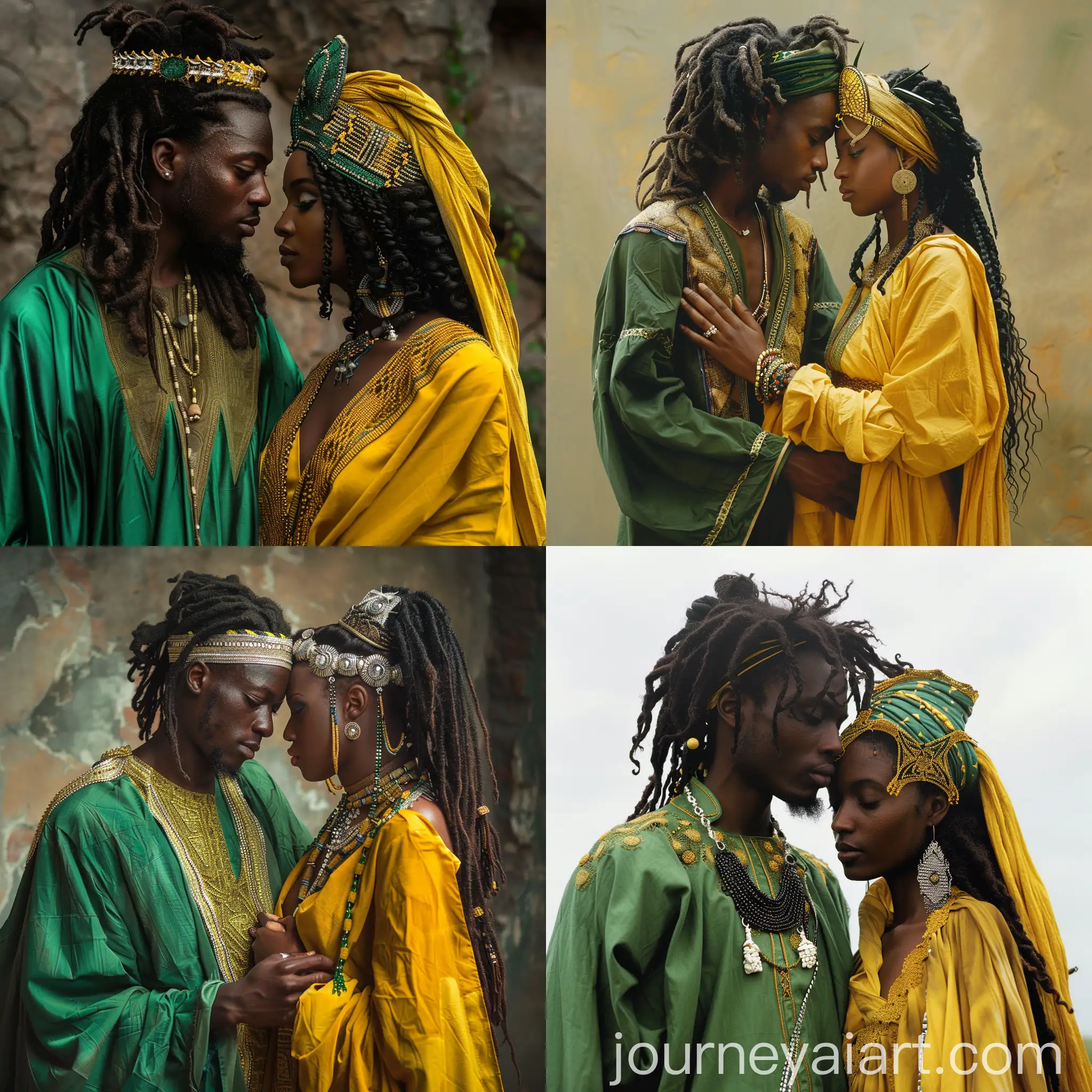 Intimate-Conversation-between-Young-Black-Man-and-Woman-in-Traditional-African-Attire