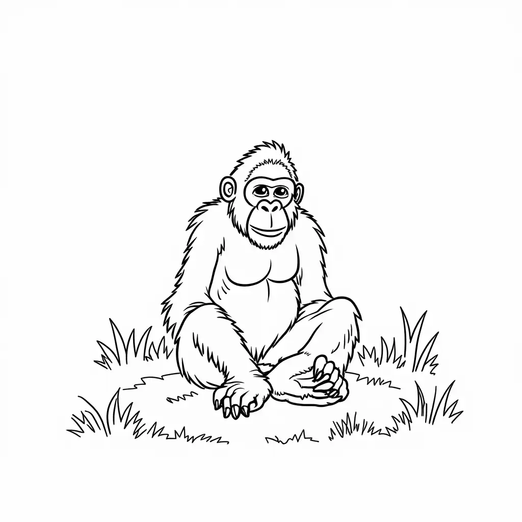 Black-andAI-Art-Prompt-Expansion-White-Orangutan-Habitat-for-Scrapbooking-Coloring