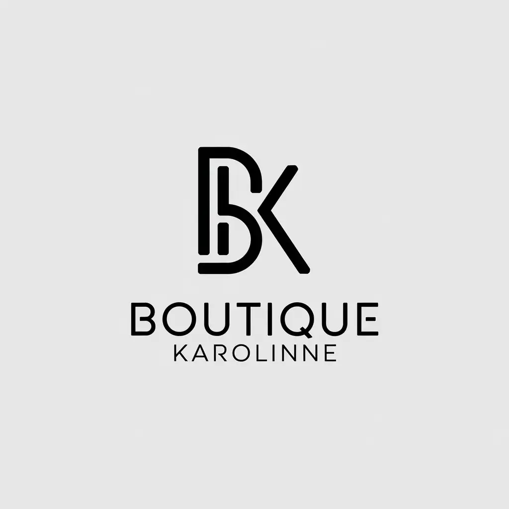 LOGO-Design-For-Boutique-Karolinne-Minimalistic-BK-Symbol-on-Clear-Background