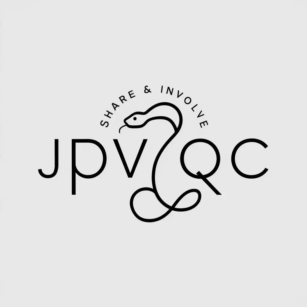 LOGO Design for JPVQC Snake Illustration with Text Share Involve for Industry