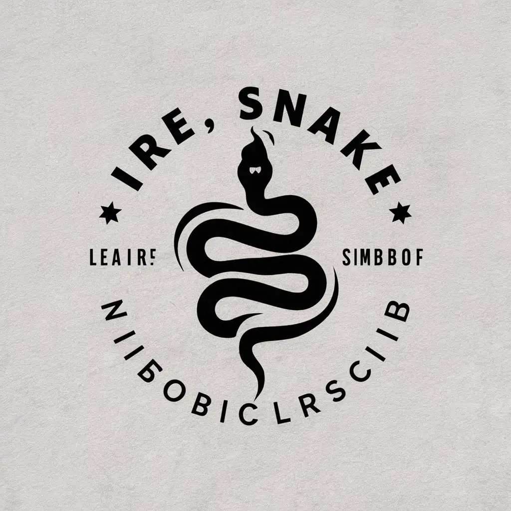 a vector logo design,with the text "fire, snake", main symbol:LM,complex,clear background