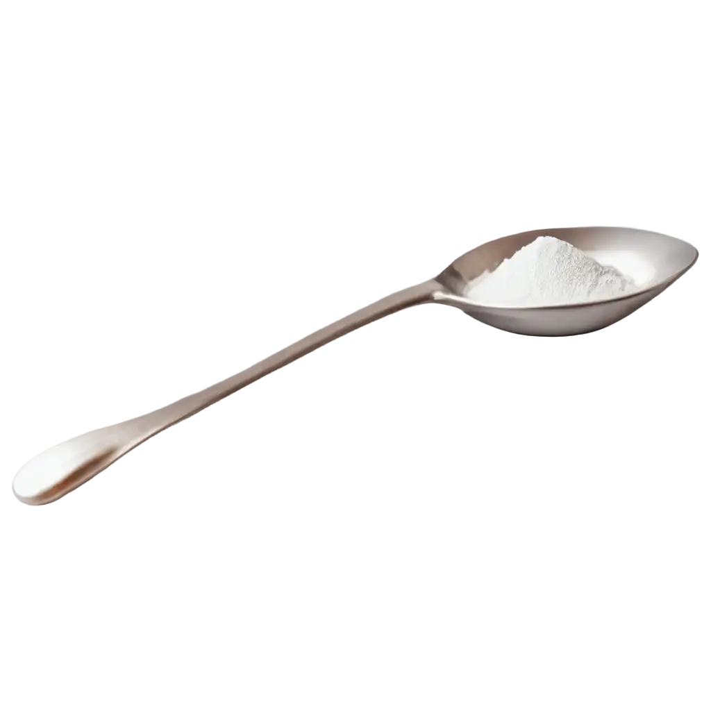 a white spoon with white powder