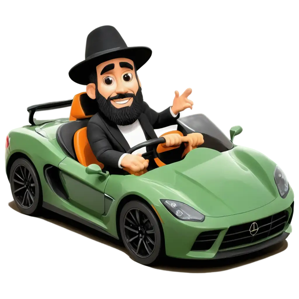 Cartoon-Chabad-Rabbi-in-a-Sport-Car-Dynamic-PNG-Image-for-Online-Engagement