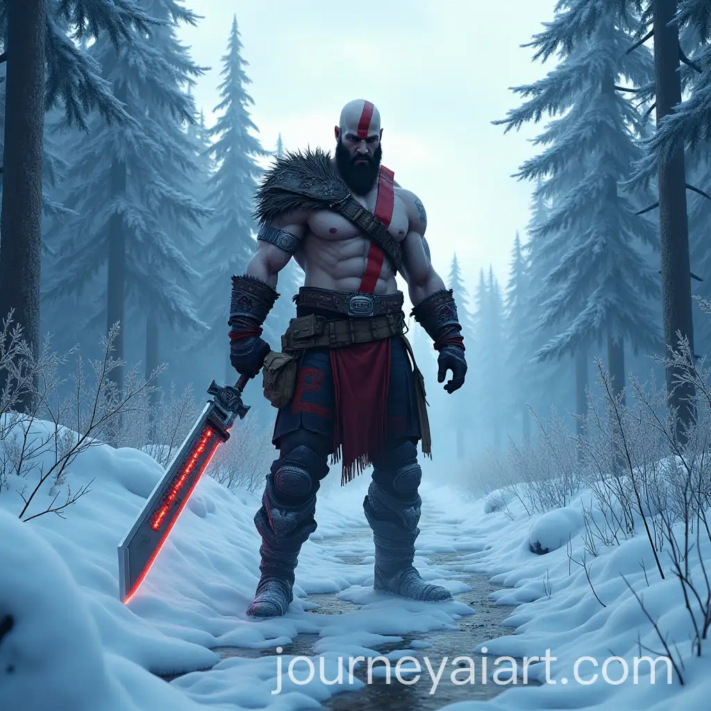 Kratos-in-an-Icy-Forest-GTA-Style