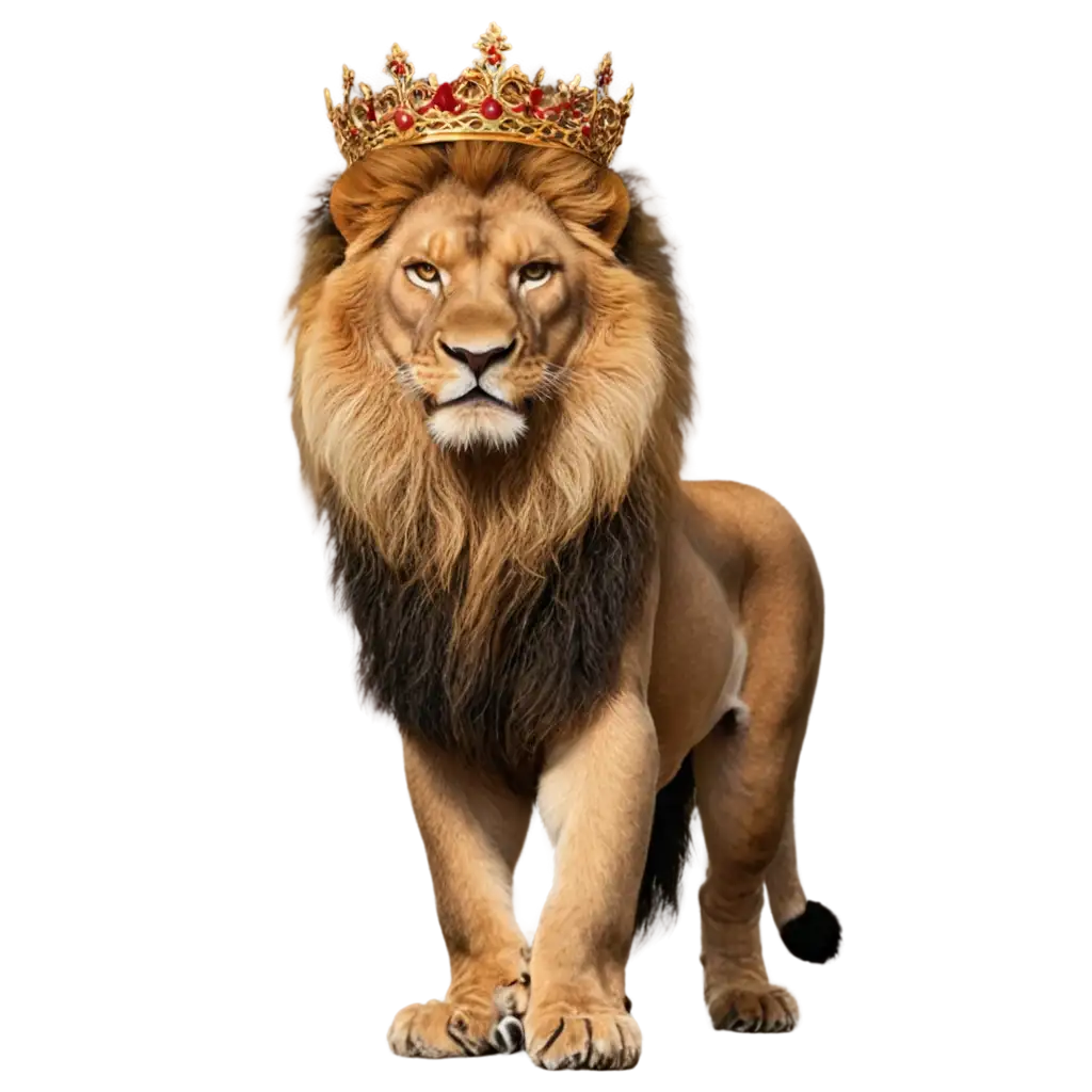 Majestic-Lion-with-Flaming-Crown-PNG-Symbolizing-Strength-and-Royalty-in-HighQuality-Format