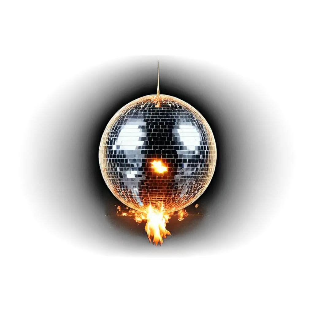 Burning-Disco-Ball-PNG-Image-with-Photorealistic-Detail-4K-Quality-on-Black-Background