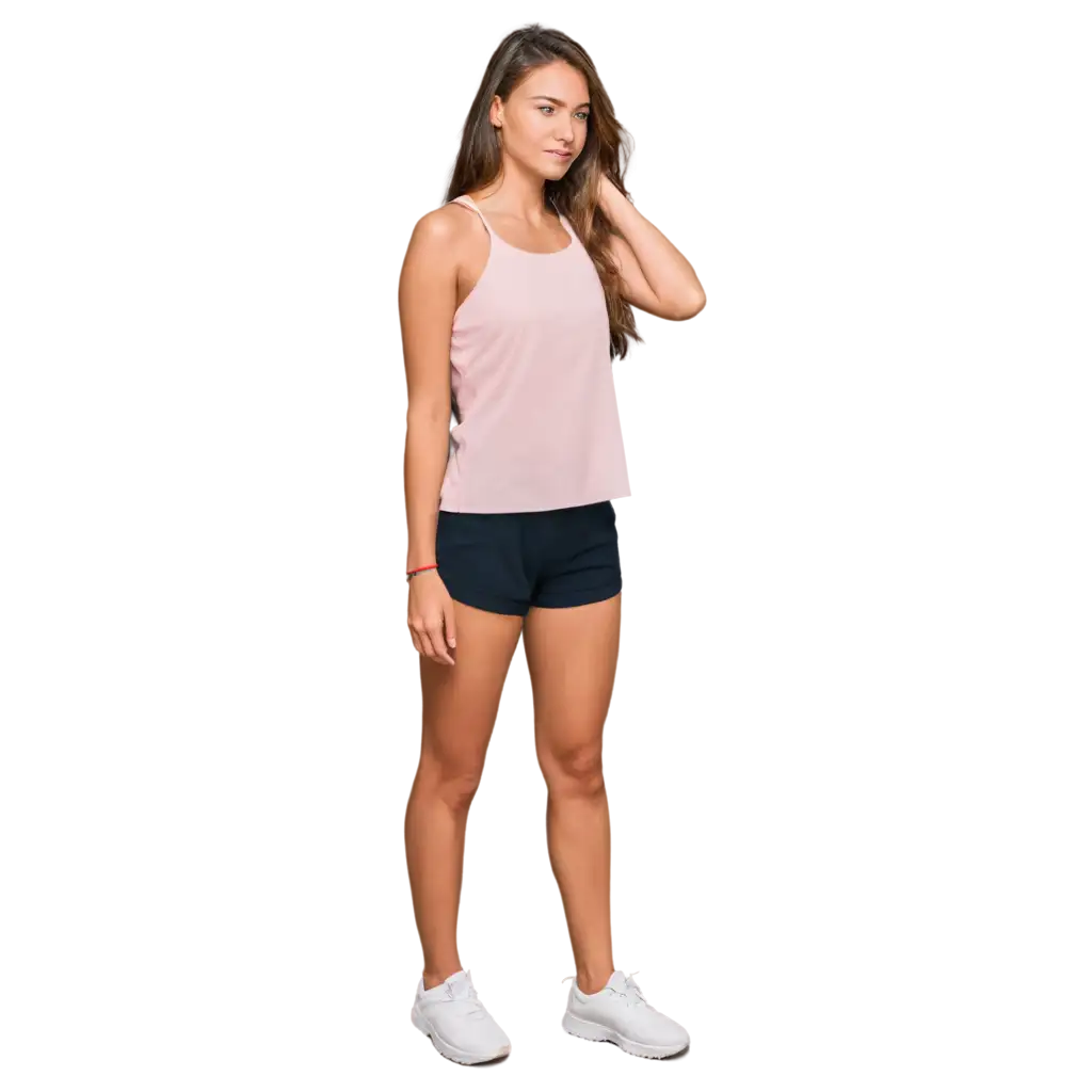 Sporty-Girl-in-Light-Pink-Top-PNG-Full-Body-Profile-with-Natural-Makeup-Perfect-for-Lifestyle-and-Fitness-Designs