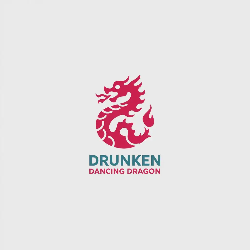 LOGO-Design-for-Drunken-Dancing-Dragon-Minimalistic-China-Auspicious-Dragon-with-Flame