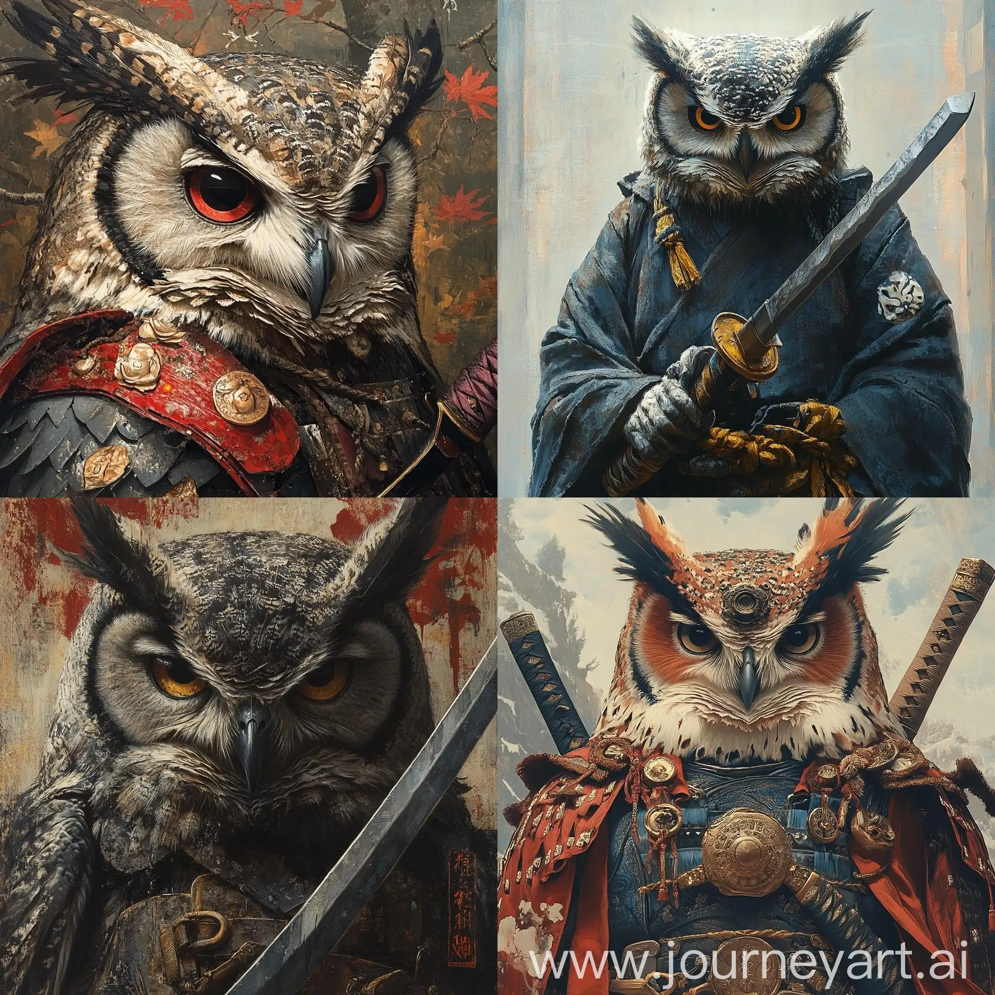 Hybrid-Japanese-Warrior-Owl-with-Katana