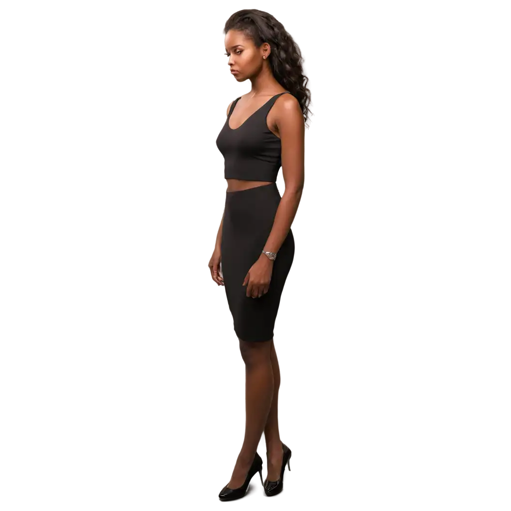 Realistic-PNG-of-a-Thoughtful-Woman-with-Dark-Skin-and-Curved-Posture-for-Diverse-Applications