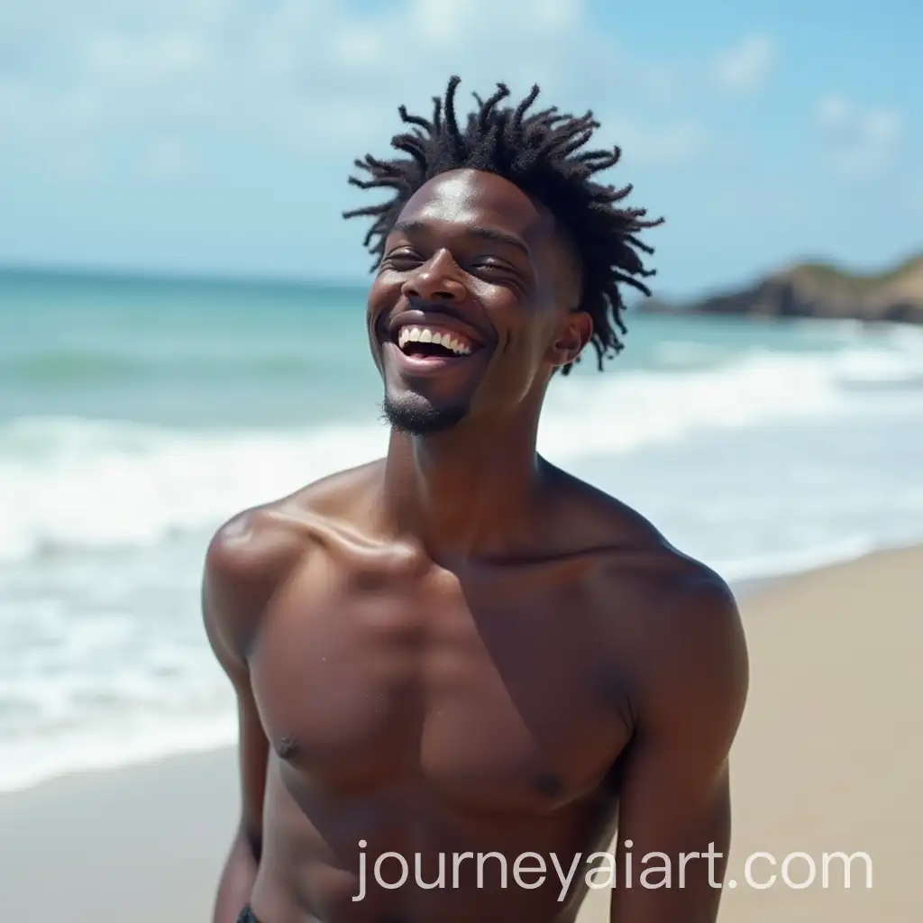 Joyful-Black-Male-with-Violet-Eyes-Enjoying-Beach-Waves