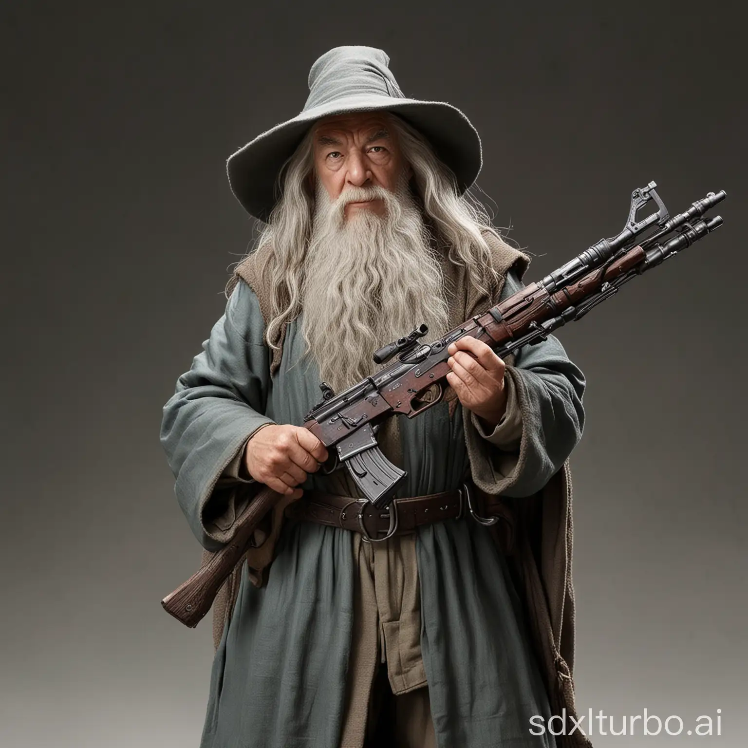 gandalf with an assault rifle