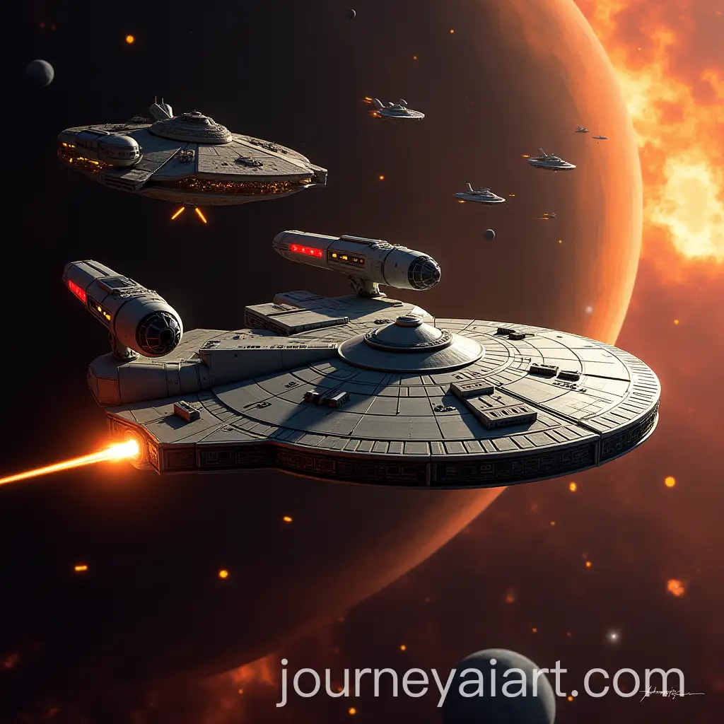 Epic-Space-Battle-Starship-Enterprise-vs-Millennium-Falcon